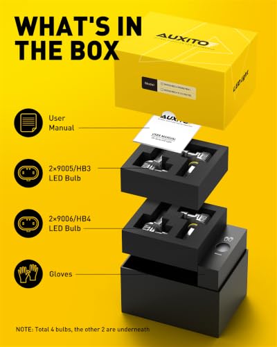 Image of AUXITO 9006 9005 LED Bulbs Combo 6500K White 180,000LM Mini Size,4PCS