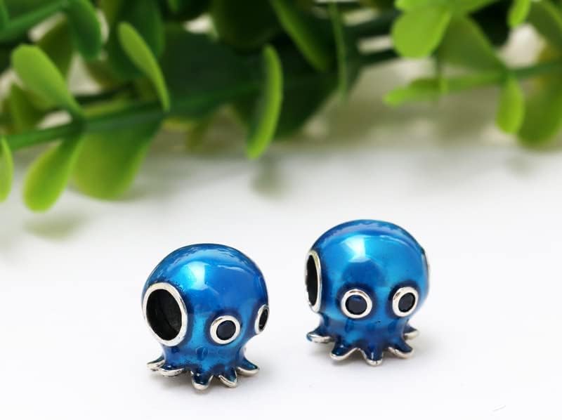 Ocean Bubbles & Waves Octopus Charm 925 Sterling Silver Pendant,Jewelry Beads Gifts for Women Bracelet&Necklace A0100 - Image 5