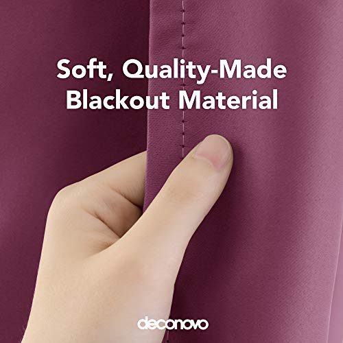 Image of Deconovo Decorative Darkening Grommet Divider Thermal Insulated Blackout 1 Panel Wide Width Curtain for Room, 100W X 95L, Fuchsia