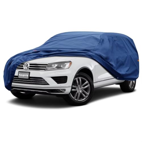 Image of Kaugung Heavy Duty SUV Cover Custom Fit for Volkswagen Touareg (2002-2025),SUV Car Cover Waterproof All Weather with Anti-Theft Lock,Sun, Rain, Dust & Snow Protection.(USA Warehouse,Within 3-7 Days)