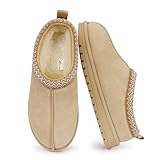 EVELLYHOOTD Slipper for Women Men Suede Braided Flat Mini Boots with Fluffy Fur Lining Short Ankle Boots for Autumn Winter Warm Casual Comfort Shoes,Mustard Seed