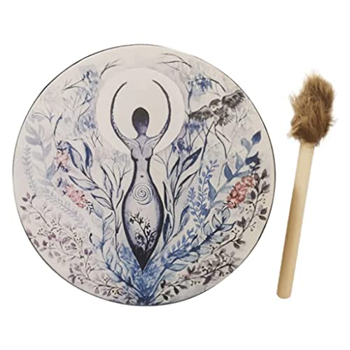 LIOONS Handmade Drum, Tambor Chamán para Artes Decorativas Tongue Drum Instrumento Musical Kit de Tambor de Mano para Adultos miniatura 1