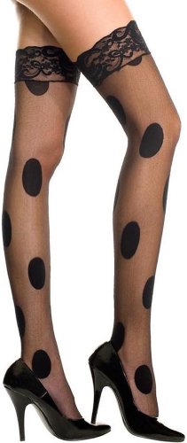 Image of ToBeInStyle Women's Fun Polka Dot Tights Pantyhose & Thigh High Socks Hosiery