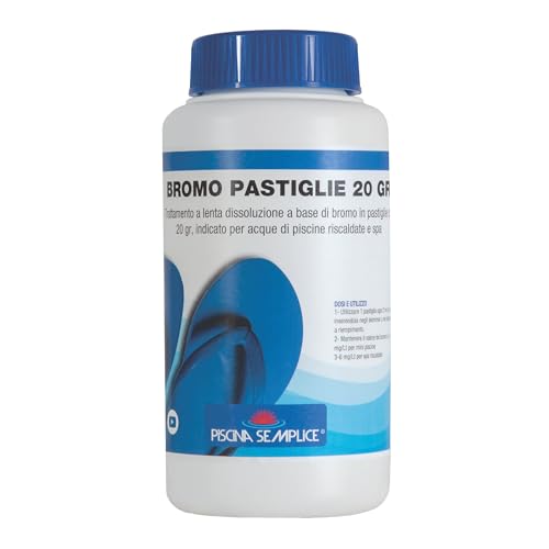 Piscina Semplice, Bromo in Pastiglie 20 g per Piscina – Trattamento Acqua Professionale | 1 kg – Disinfezione Efficace e Senza Odori | Prodotto Made in Italy da Azienda Certificata