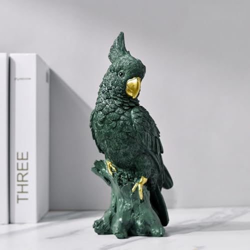 Estatua elegante de loro de resina para decoración hogareña miniatura 2