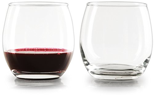 image for Circleware Downtown Stemless Wine Lead-Free Glass Cups for Bar, Water,