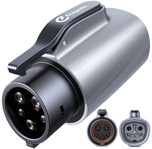 Ecogenix Tesla to J1772 Charging Adapter (Max 80A, 240V), NACS to J1772 Adapter, J1772 EVs Adapter, Compatible with Tesla Wall Connector/Destination/Mobile Charger (for J1772 EVs Only) Silver
