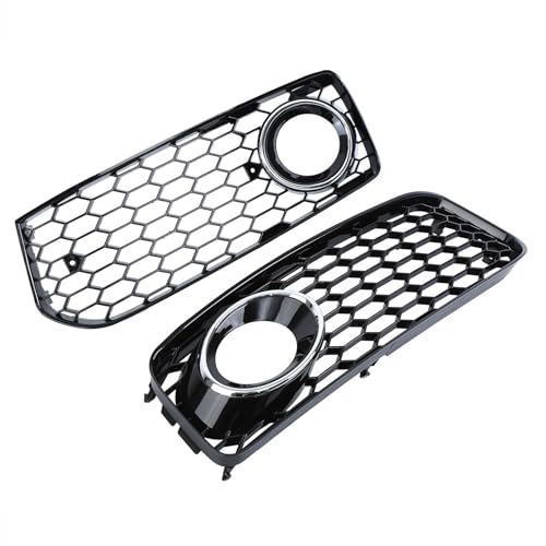 Calandre antibrouillard avant haut de gamme pour A5 SLine et S5 B8 maille hexagonale noire 2 pièces - 2