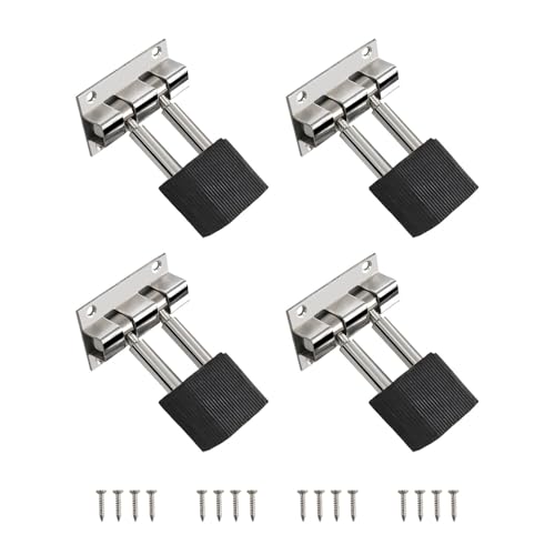 Image of Volo Stainless Steel Door Stopper 3 Inches Silver, Black (Pack of 4)