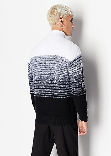 Armani Exchange Men's Cotton Ombre Full Zip Mock Neck Sweater4
