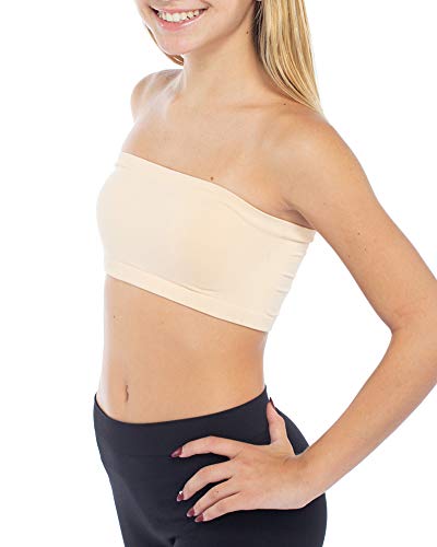 Malibu Sugar Girls (7-10) Solid Bandeau Top One Size Nude