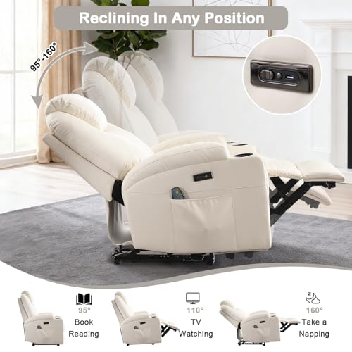Sillón Reclinable Plegable Beige miniatura 4