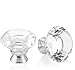 3S 10pcs 40mm Crystal Glass Diamond Shape Cabinet Knob Drawer Pull Handle Come with 2 kinds size of Screws
