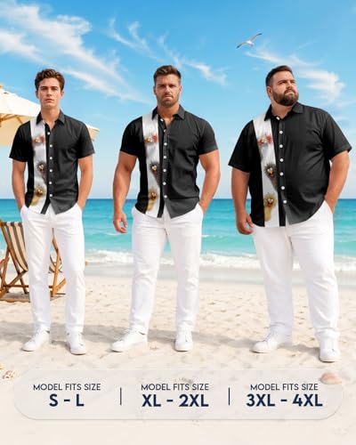 Image of 99TIMORO Fathers Film Button Down Shirt for Men, Funny Hawaiian Short Sleeve Top, Summer Beach Gifts