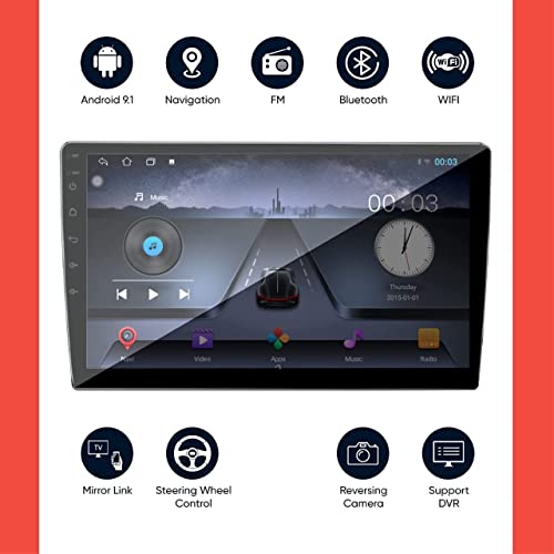 Image of Modorwy TS7 9inch Universal Car Android System | OS 13 Double Din Stereo | 2GB RAM 32GB ROM | IPS HD Touchscreen | Inbuilt Bluetooth /WiFi | Mirror Link /Split Screen GPS Navigation Multimedia Player