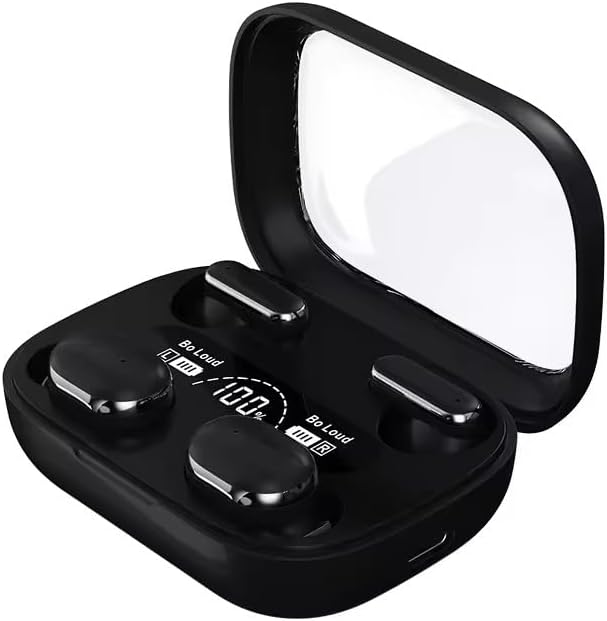 Sleep Earbuds Wireless, 2.5g Ultra Light, Dual Earbuds Set with Charging Case, DT5.0 Sound Leak Prevention, 12mm Driver, 30H Battery, LED Display for Couples Side Sleepers-Balck