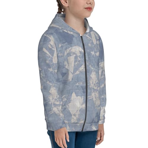French Linen Print Kids Pullover Hoodies Boys Zip Up Sweatshirts Girls Athletic Clothes with Pocket4