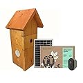 Green Feathers Battery Powered Solar Bird Box Camera With Wi-FI Connection And Large Bird Box With Side Windows Bundle, Outdoors Wildlife Camera for Bird Boxes