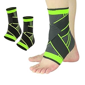 TOFBS Enkelbrace 1 paar, verstelbare compressie enkelsteun voor mannen vrouwen achillepees ondersteuning en plantar…