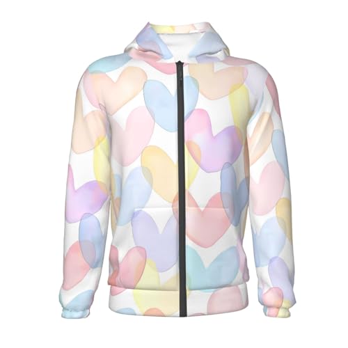 Hearts of Many Colors Kids Pullover Hoodies Boys Zip Up Sweatshirts Girls Athletic Clothes with Pocket2