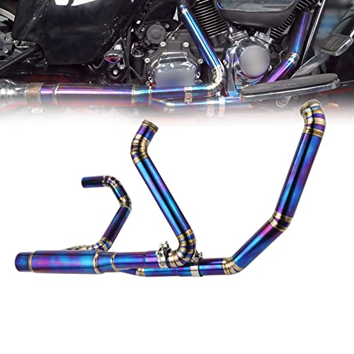 ハーレー ツーリング ロードキングスペシャル マフラー Amazon.co.jp: 改造 2 イン 1 マフラー黒排気管アクセサリー
