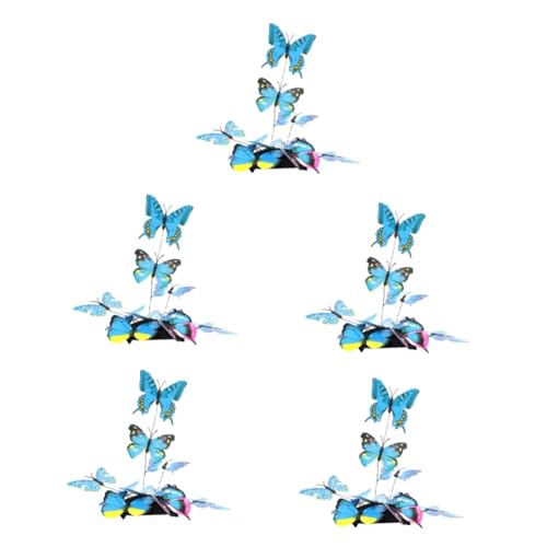 Lot de 5 mini-chapeaux en résine bleue Beavorty pour décoration miniature