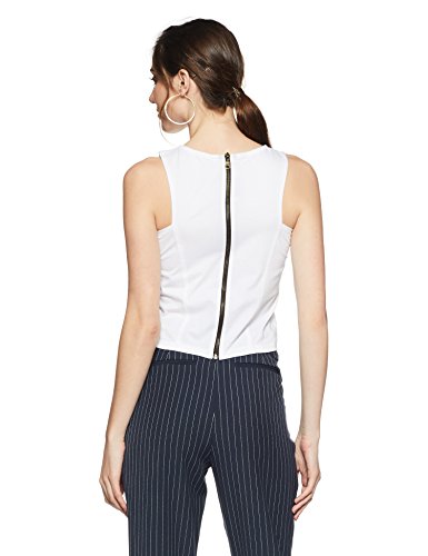 Image of Miss Chase Women's Maroon Sleeveless Crop Top
