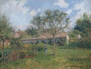 Peinture à l'huile de Camille Pissarro, Un coin de prairie à Éragny 1902 en toile 20x24 pouces