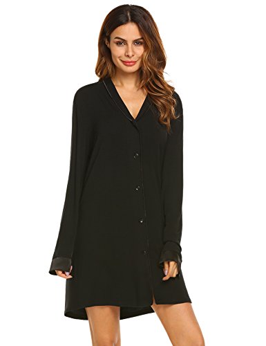 ADOME Robe de maternité, pyjama et chemise de nuit pour Femme 40/Large Noir