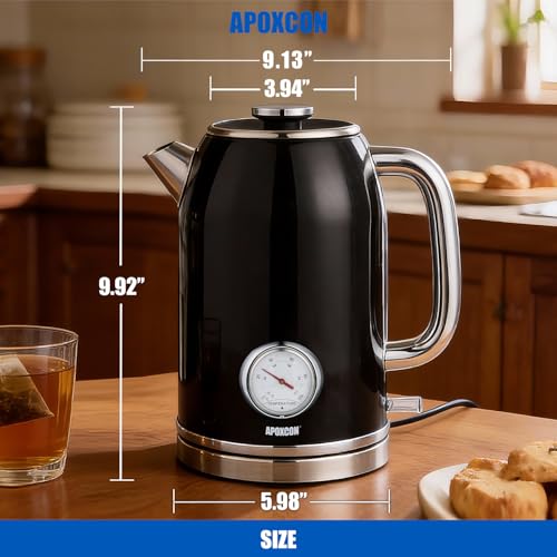 Hervidor eléctrico APOXCON retro 1.8 L acero inoxidable miniatura 2