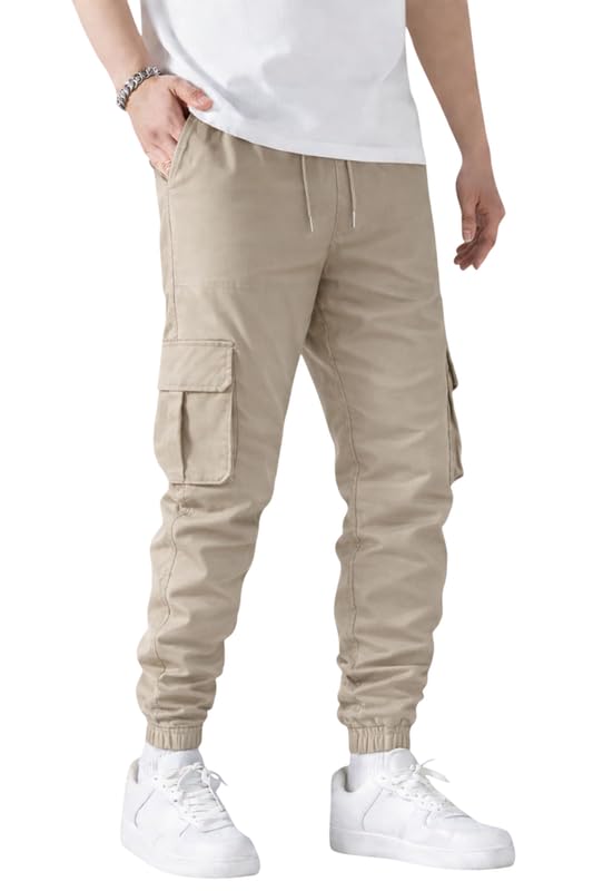 krystle Men Cargo Jogger Pants | Cotton Blend Track Pant with Side Pockets | Elastic Cuff & Drawstring Waist | (Multisize,Multicolor)-picture-24