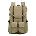 Produktbild TAK Canvas Rucksack Laptop Rucksack mit USB Anschluss 15,4 Zoll Laptopfach Schulrucksack Tagesrucksack für Uni Büro Studium Alltag College Khaki