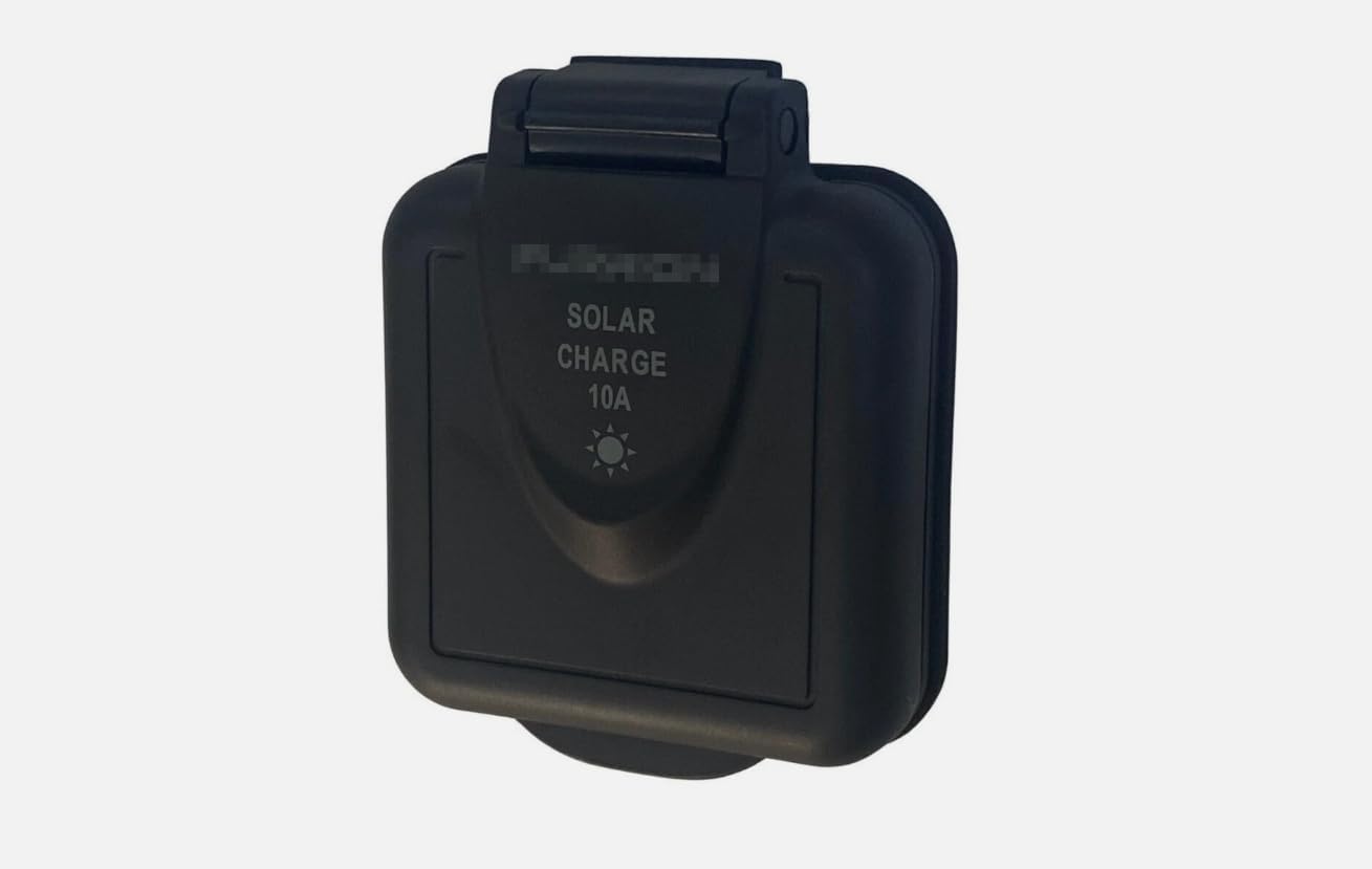 RV 10 Amp RV Solar Port Inlet Black Marine Grade Camper Exterior Plugin
