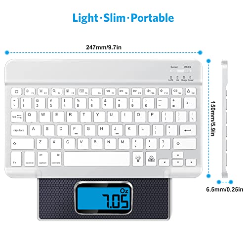 Omoton Bluetooth Keyboard, Wireless Rechargeable Keyboard For Ipad, Ipad Pro, Ipad Mini, Ipad Air With Illuminated Led (White) #TOP5