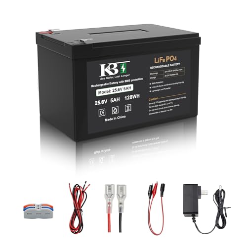 KBT 24V 5Ah Deep Cycle Rechargeable LiFePO4 Lithium Battery with