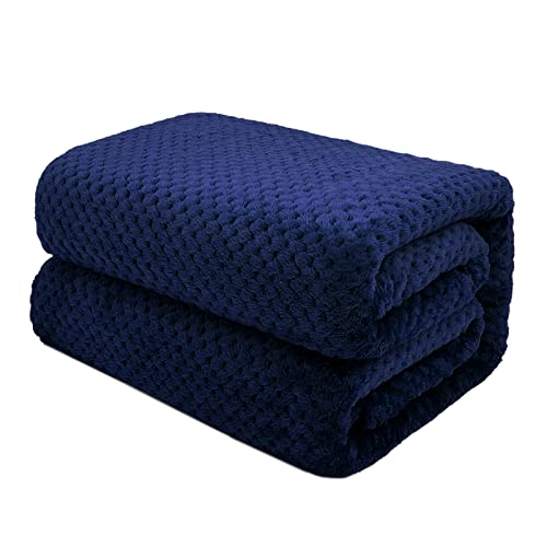 Excelente Tienda Mantas Para Sofá Y Cama Con Diseño De Panal De Abeja - Tacto Suave - Material 100 Microfibra - Fácil De Limpiar Azul, 220 X 240 Cm