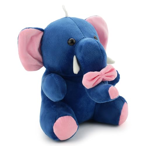 Image of Soft Dark Blue Elephant Plush Stuffed Toy with Cute Hug-Friendly for Babies, Toddlers & Children Safe, Lightweight & Easy to Clean (28 CM)