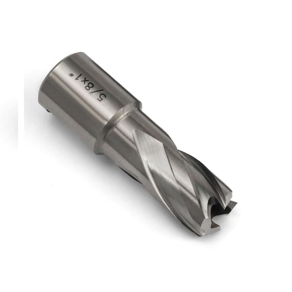 5/8" Annular Cutter 1" Depth OSCARBIDE 3/4" Weldon Shank Mag Drill Bit | 2-Flat Shank Design | Includes Pilot Pin | HSS Steel Body | Burr-Free Holes | Rapid Chip Removal | Precision Ground Edges