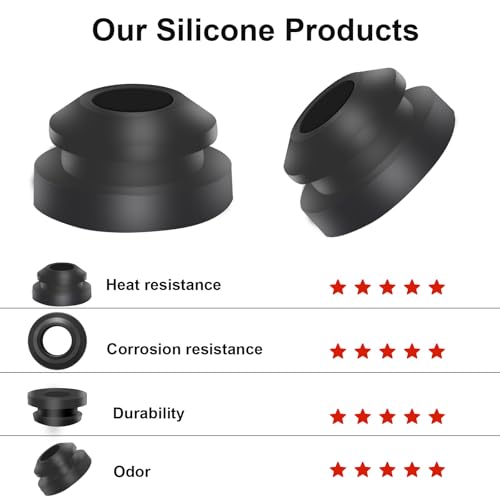 30 x Gummidurchführungen, Wohnmobil Gasherd Topfträgergummis, Rostgummifüße Gummitüllen für Topfstützen, Gummistopfen Gummipfropfen Kompatible mit Dometic Smev Thetford 5mm Stangen Wohnmobil Zubehör