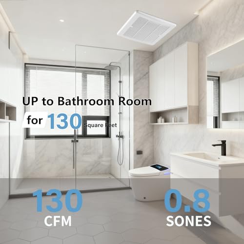 Tech Drive Bathroom Fan - 130 CFM, 0.8 Sone, No Attic Access Needed, 6-Inch Duct Very Quiet Ventilation Exhaust Fan, Easy to Install Ceiling Mounted, White,ETL Certified by Tech Drive - Used condition - Image 3