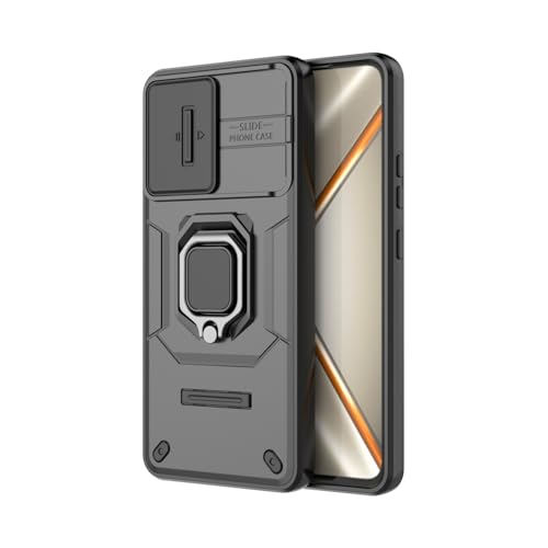 Image of Kapa Armor Slider Back Cover for Oppo K13 5G | Inbuilt Ring + Camera Slider Shockproof Lens Protection Bumper Back Case (Black)