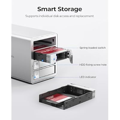 ORICO 4-Bay Hard Drive Enclosure USB 3.2 Gen 2 Aluminum DAS Enclosure USB-C Expansion, Max Up to 264TB, 3.5-Inch HDD, 150W Power Supply - 9948C3