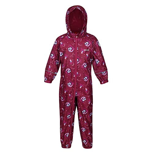 Image of Regatta Peppa Pig Pobble Print Waterproof Puddle Suit - Raspberry -4 Years RKW274