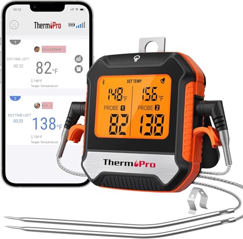 Image of LABART ThermoPro TP904 450 ft Wireless Meat Thermometer with 2 Probes, Meat Thermometer Digital Wireless for BBQ Oven, Bluetooth for Cooking, Smoker Thermometer for Chicken Steaks Poultry