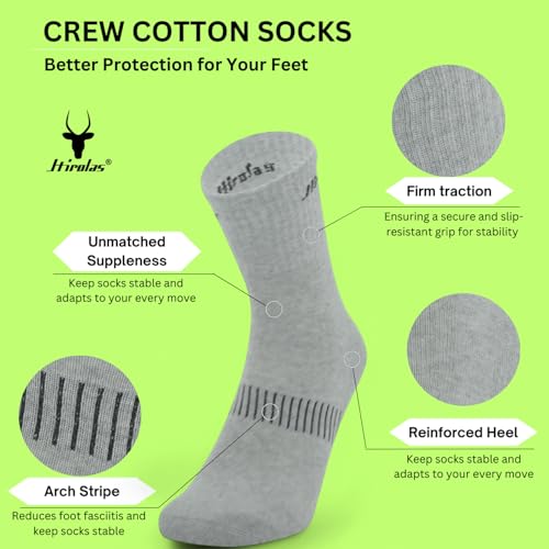 6 Pack Mens White Crew Cushion Breathable Socks Full Length Socks Fits Mens Shoe Size 6-123