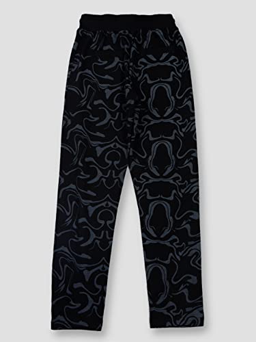 Image of Gini & Jony Boys Black Printed Cotton Track Pant Elasticated