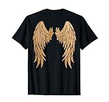 Golden Angel Wings On Back - Angelic Wings Design T-Shirt