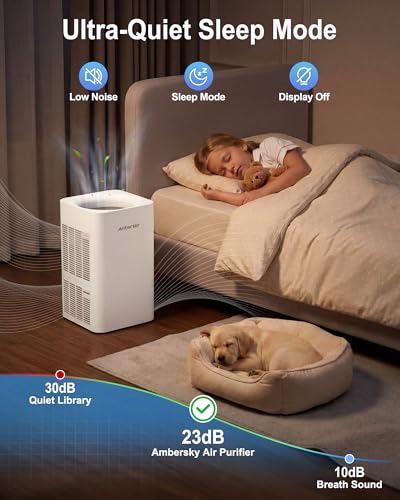 Ambersky Air Purifier for Home, True HEPA Filter for Large Room Up To 2500 Sq Ft, Sleep Mo - image 4