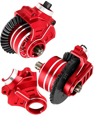 hopsupRC Steel 37T&13T Upgrades Part Differential Case for 1/10 Senton/Bigrock/Granite/Vorteks 3S BLX,Kraton/Outcast 4S BLX,1/8 Infraction/Typhon/Vendetta 3S BLX.Transmission Set Diff Gear.Red(2PCS)