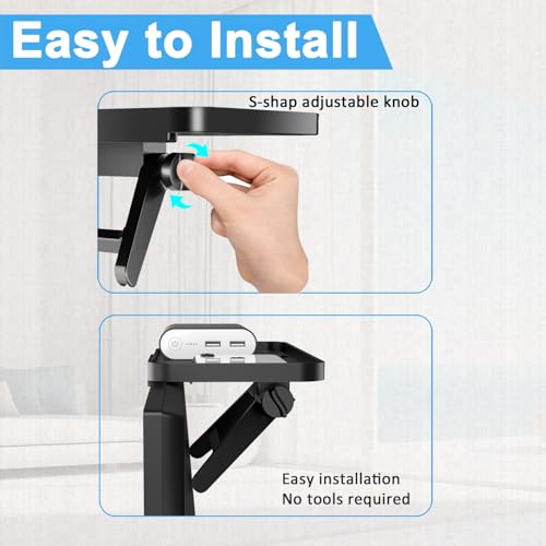 JXMTSPW TV Top Screen Shelf Adjustable Computer Monitor Shelf Storage Bracket Mount Hold Cable Media Box, Game Console - Image 4